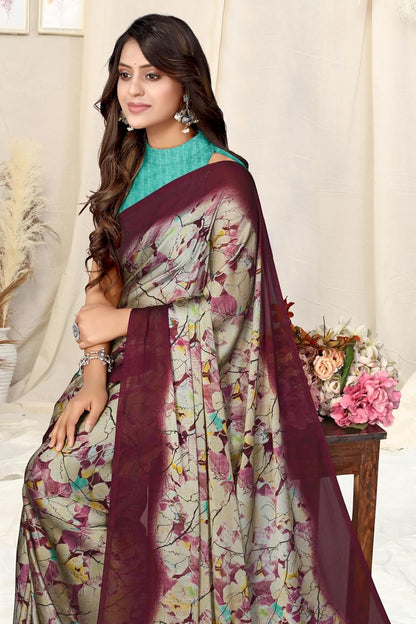 MIRCHI FASHION Women's Saree with Blouse Piece