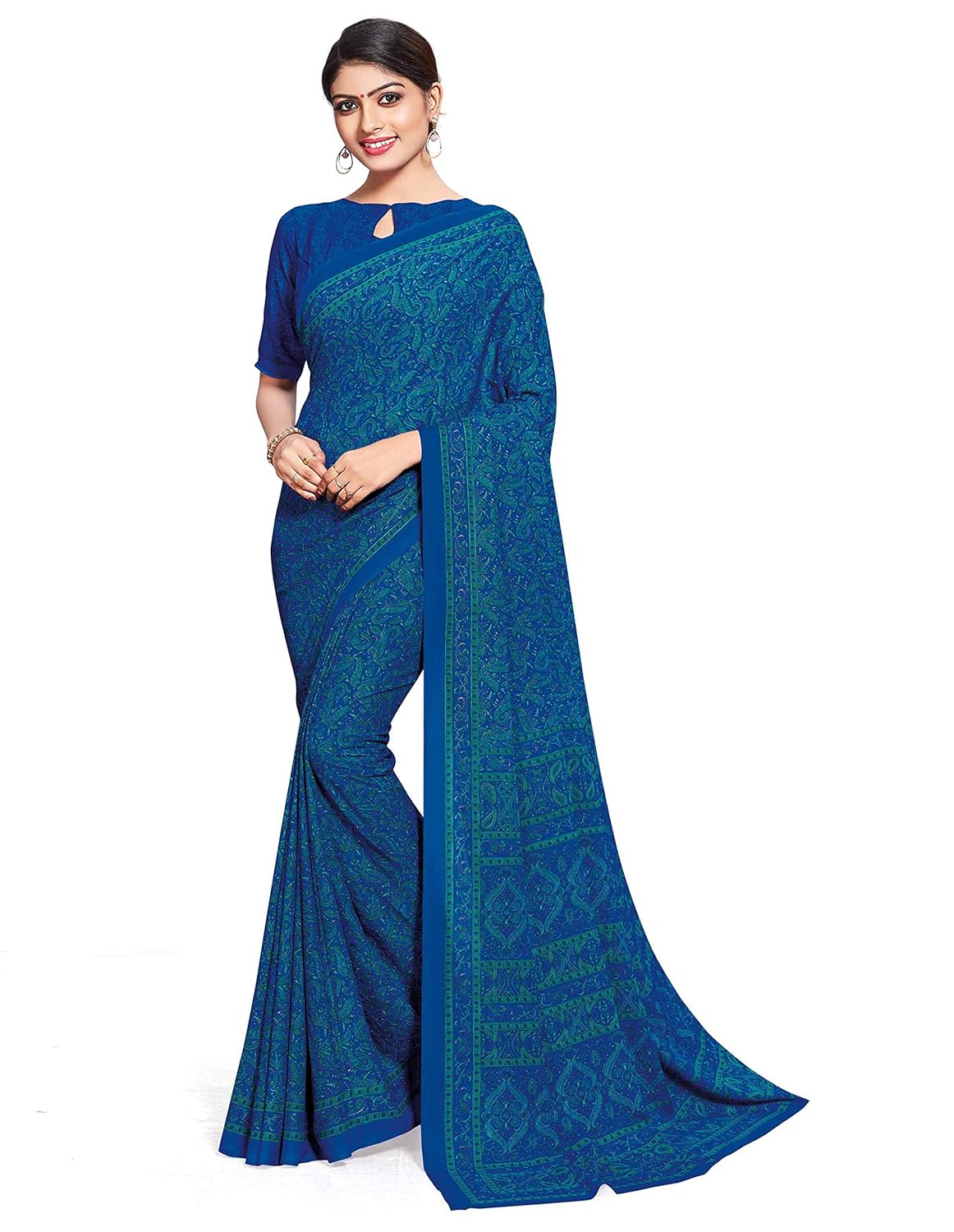 Women's Silk Blend Saree With Unstitched Blouse Piece