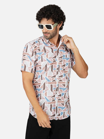 BASE 41 Men's Printed Half Sleeve Stylish Latest