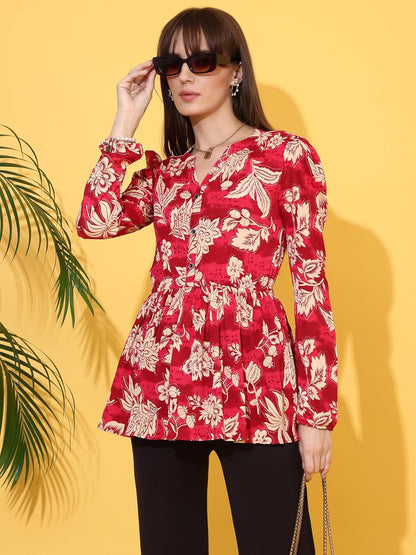 Sheetal Associates Women's Top Shirt Stylish Trendy for Girls | Floral Printed Top | Lightweight Day Comfort
