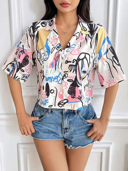 KATECLO Women's Full Sleeve Floral Print Shirt