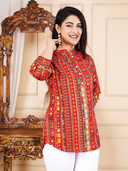 FebQ Women's Polycotton Fabric 3/4 Sleeves
