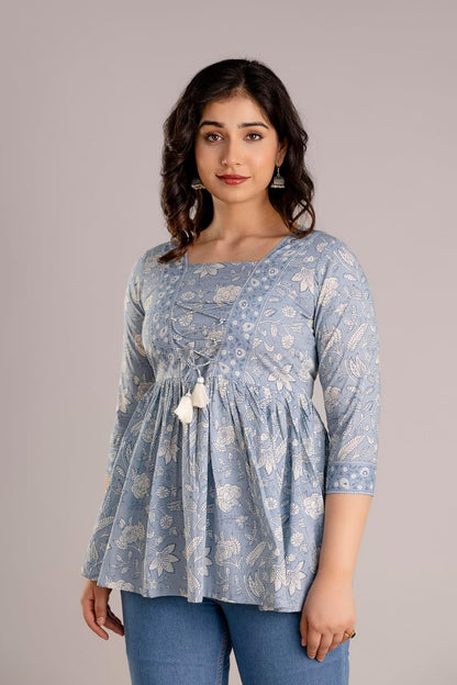FASHION YANTRA Womens Printed Embroidery Top