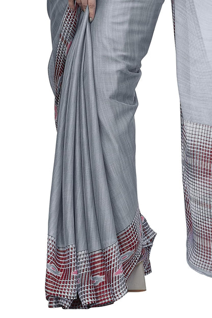Women's Chiffon Printed Saree with BlousePiece
