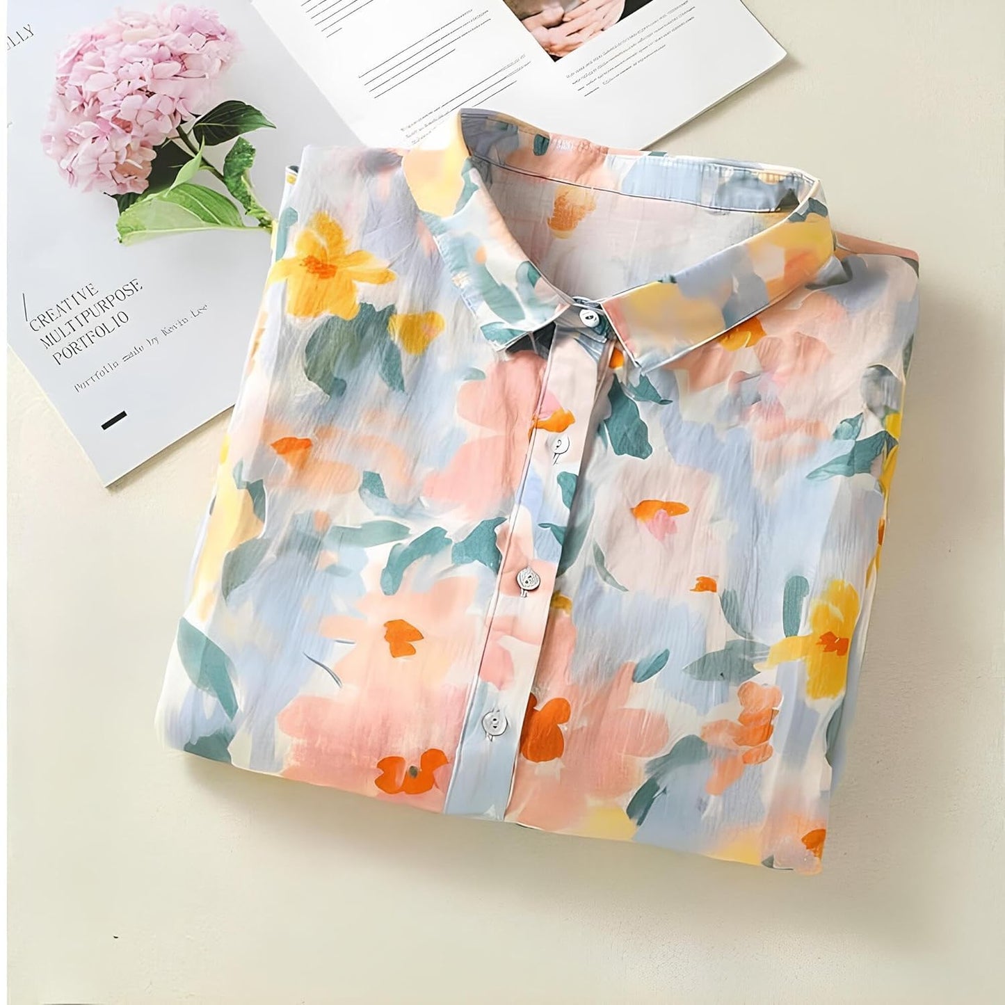 Gufrina Women Mustard Multicolor Floral Print Button