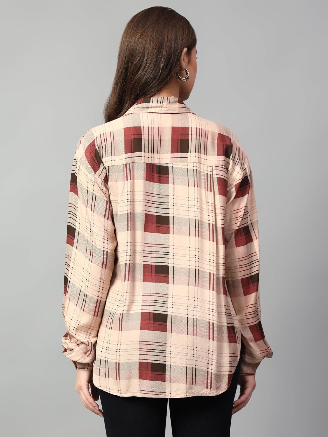KOTTY Checkered Oversized Fit Womens Shirt
