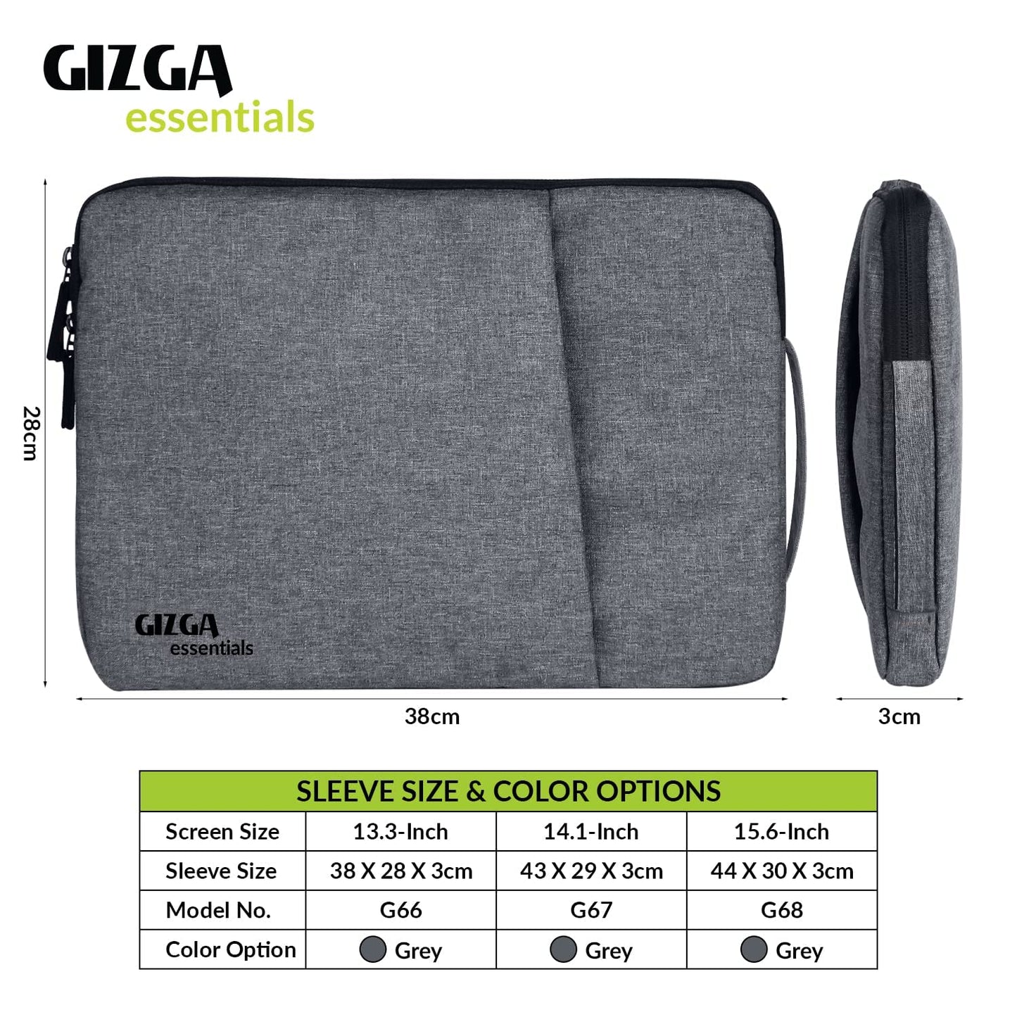 Gizga Essentials 13.3 Inch Laptop Sleeve Case