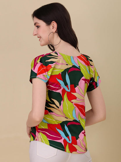 Sheetal Associates Women's Casual Regular Sleeves Printed Top,Multicolor