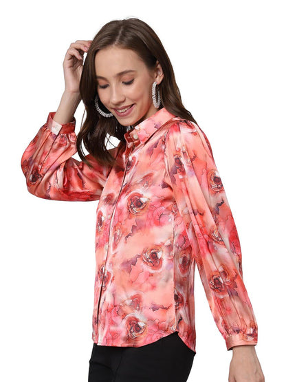 Urban Komfort Women's Abstract Print Full Sleeve Satin