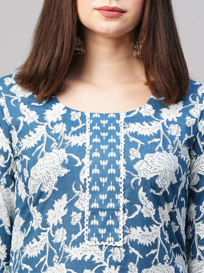 ANNI DESIGNER Women'S Cotton Blend Kurta With Pant