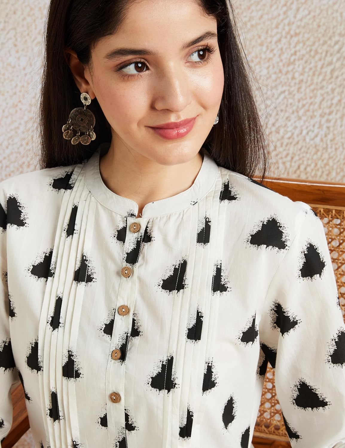 Myx Women's Cotton Printed A-line Short Kurti