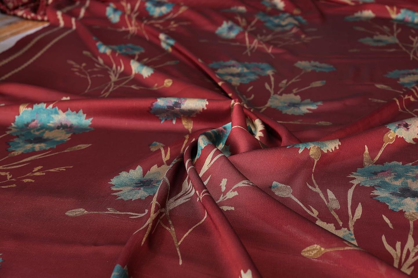 FASHION Women's  Floral Printed Saree with Blouse Piece