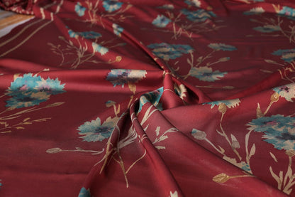 FASHION Women's  Floral Printed Saree with Blouse Piece