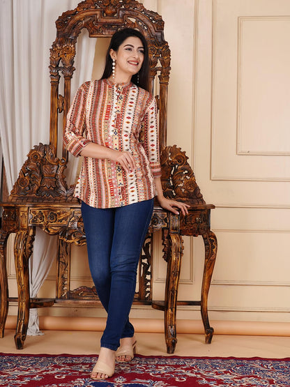 FebQ Women's Polycotton Fabric 3/4 Sleeves