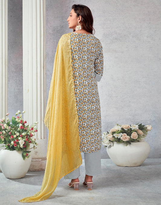 Women's Cotton Blend Printed Straight Kurta Pant