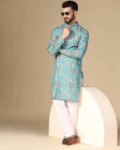 Leriya Fashion Men's Kurta | Rayon Printed Kurta