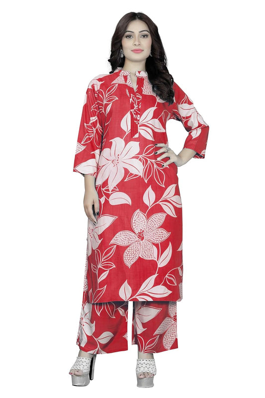 Women's Rayon Viscose Floral Print Kurta Palazzo