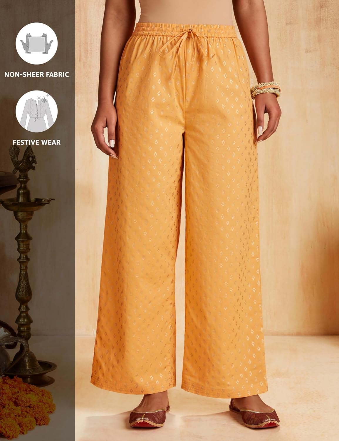 Myx Women's Solid Straight Printed Kurta and Pant