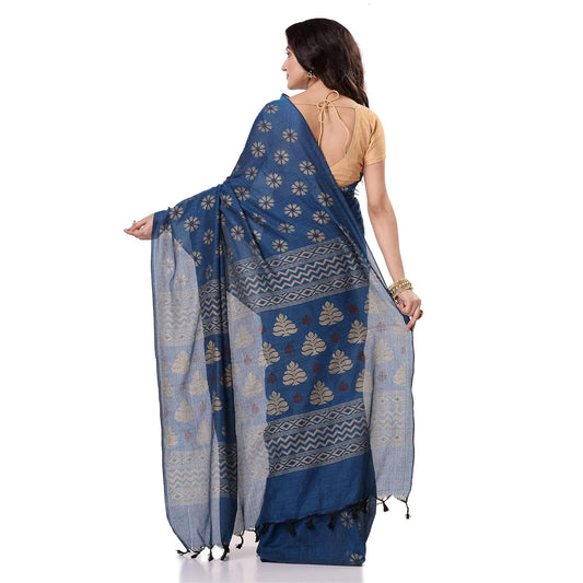 Women`sl Tant Work Design Soft Saree With Blouse Piece