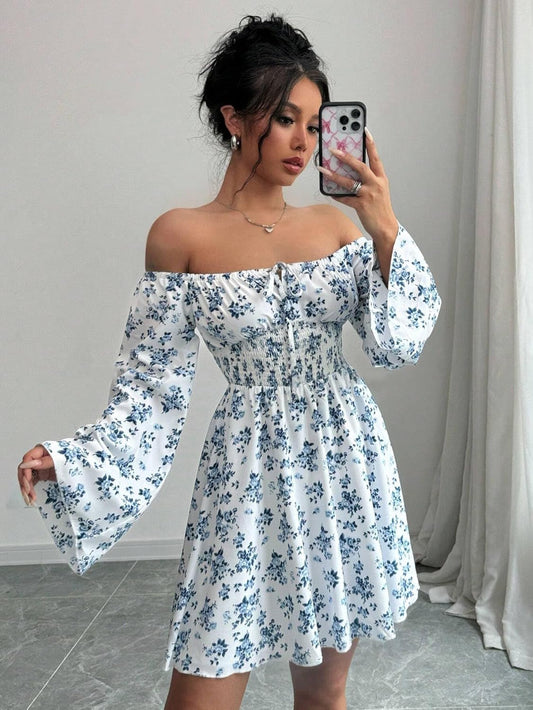 KATECLO Stylish Korean Off-Shoulder Frocks for Women & Girls | Western Mini & Midi Dresses | Aesthetic Casual & Formal Outfits