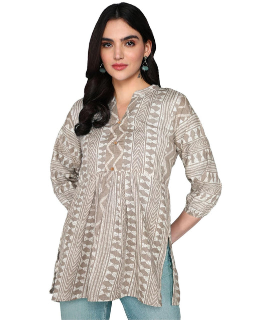 itshe Summer wear Print Cotton Short Kurti for Women