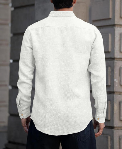 Men's Solid Linen Cotton Shirt | Casual | Plain