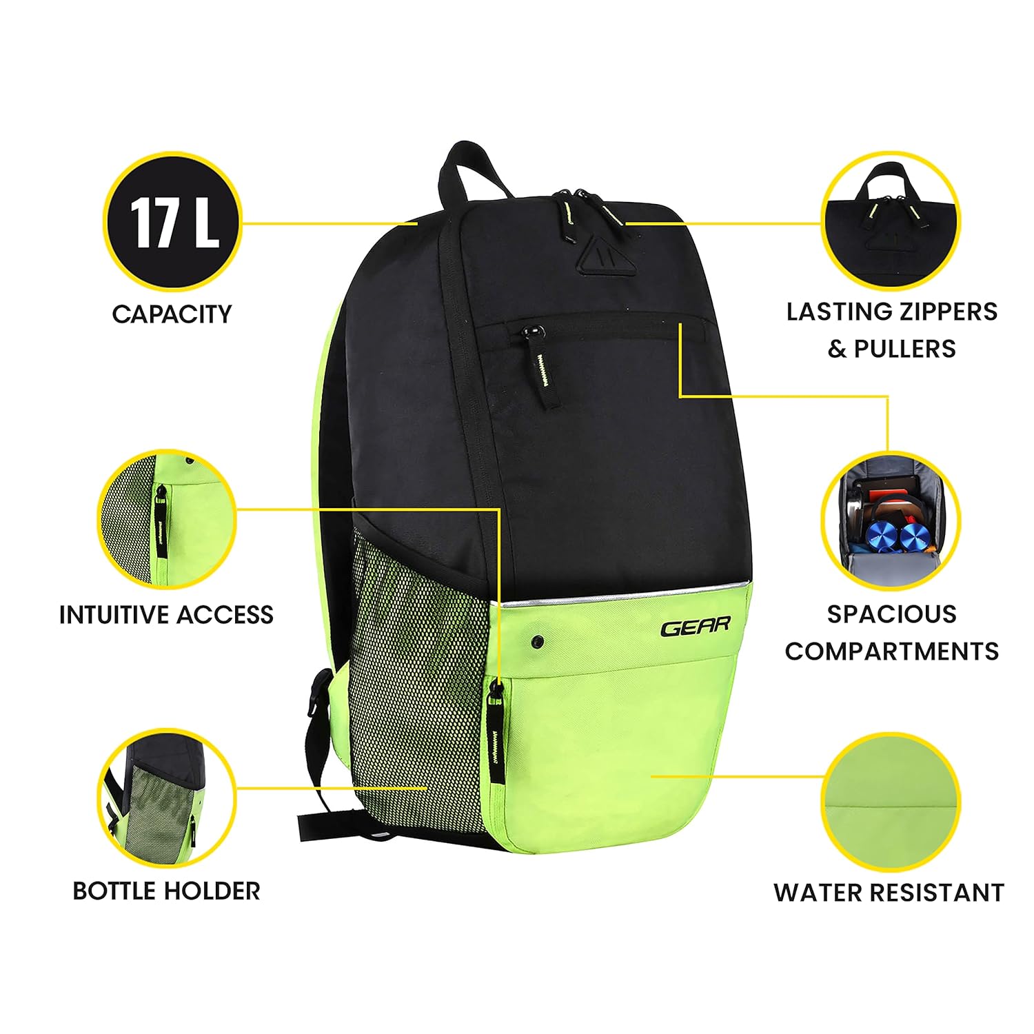 Gear Superior Xl 17L Water Resistant School Bag - alphahostel.in