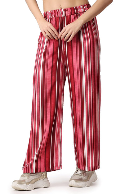 POPWINGS Casual Floral Printed Loose Fit Trousers