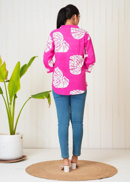 Lamenda Fashions Floral Printed Shirt Style Top