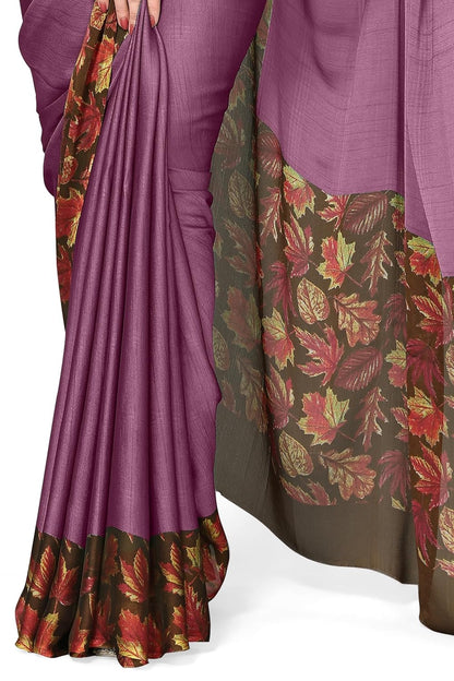 Chiffon Printed Women Saree with Blouse Piece