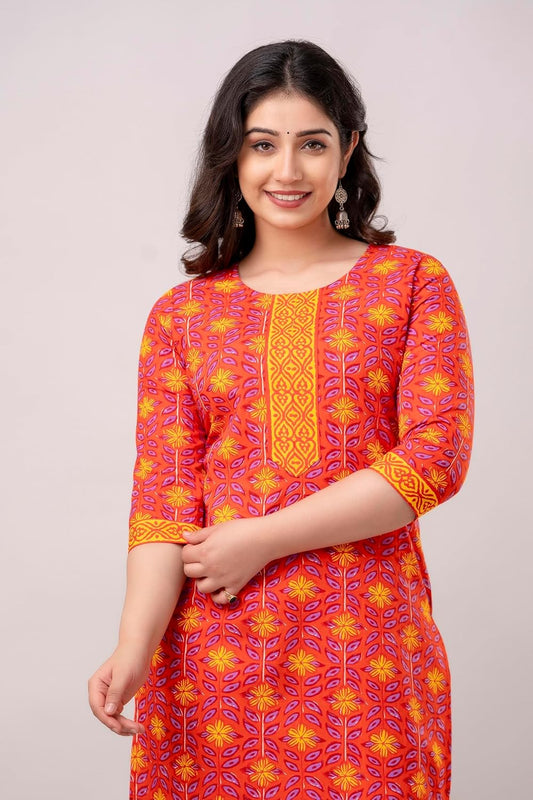 Vnyashri Cotton Straight Kurta for Women