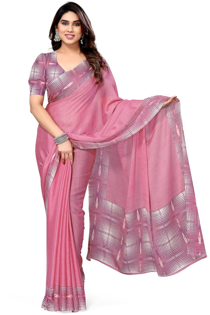 Women's Chiffon Printed Saree with BlousePiece