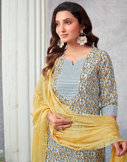Women's Cotton Blend Printed Straight Kurta Pant