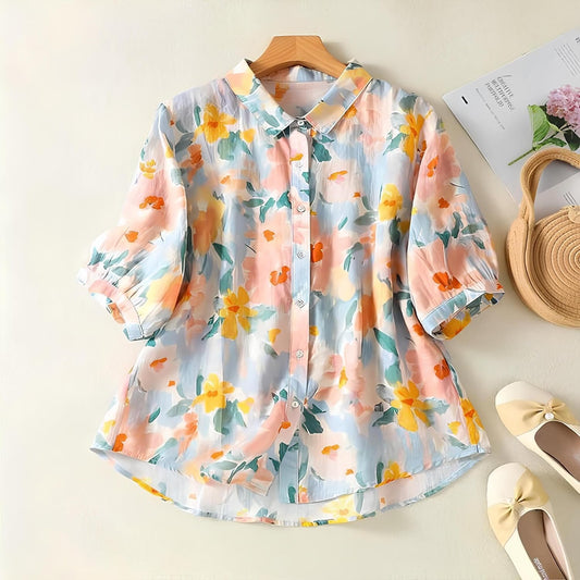 Gufrina Women Mustard Multicolor Floral Print Button