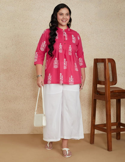 Myx Women's Cotton Printed A-line Short Kurti