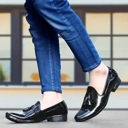 Men Patent Leather Wedding Slip On A009 - alphahostel.in