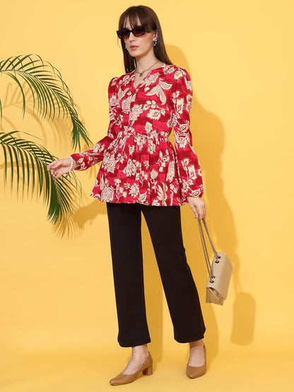 Sheetal Associates Women's Top Shirt Stylish Trendy for Girls | Floral Printed Top | Lightweight Day Comfort