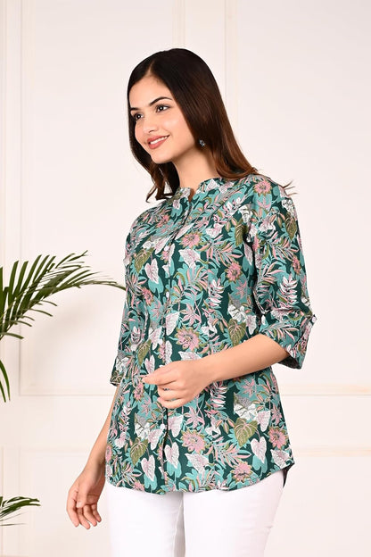 Gudwear Printed Shirt Style Top Women l Stylish Shirt