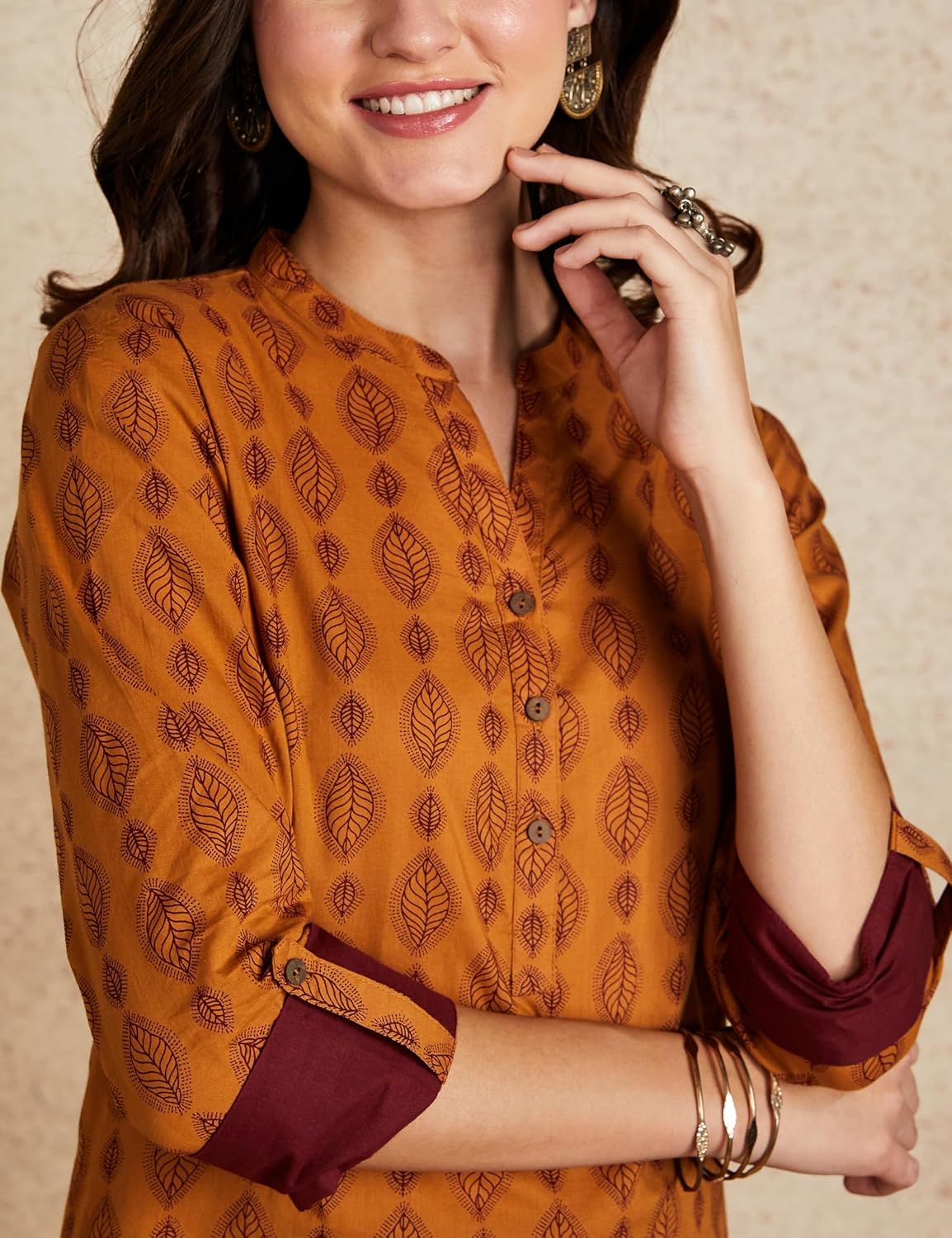 Myx Women's Cotton Printed Straight-fit Short Kurti