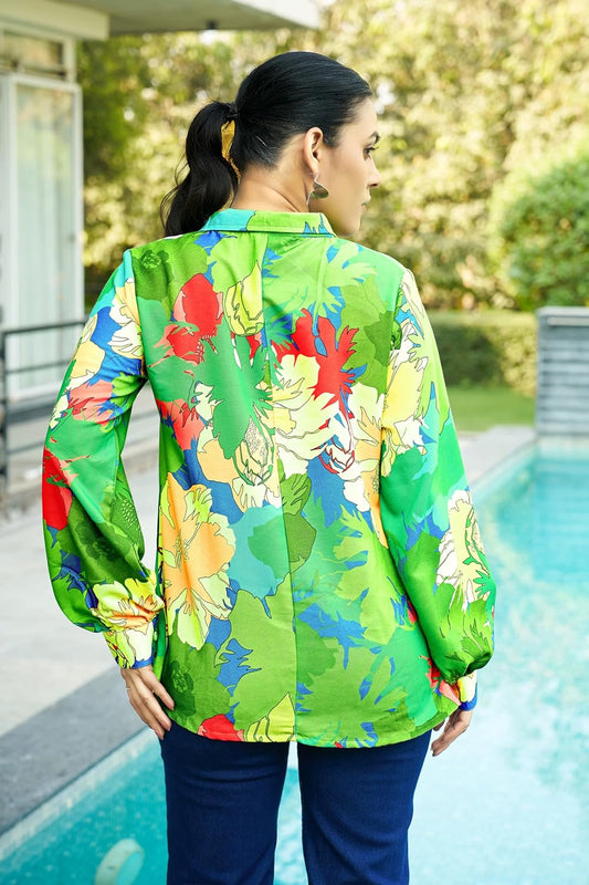 Leriya Fashion Shirts for Women – Korean Style Long Sleeve Oversized Button Down | Plus Size Workwear Top for Office & Casual Wear
