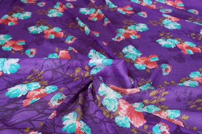 Floral Printed Saree with Blouse Piece