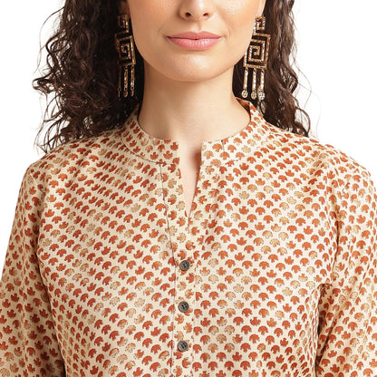 NAINVISH Tops for Women Printed Regular Fit Shirt Top for Women|Tops for Women Stylish Latest|Office Wear Tops for Women|Cotton Blend Tops for Women