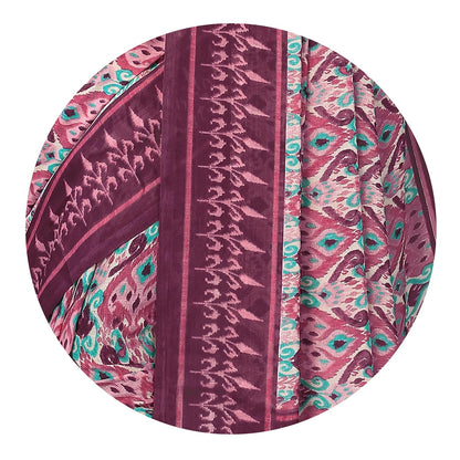 Chiffon Printed Women Saree with Blouse Piece
