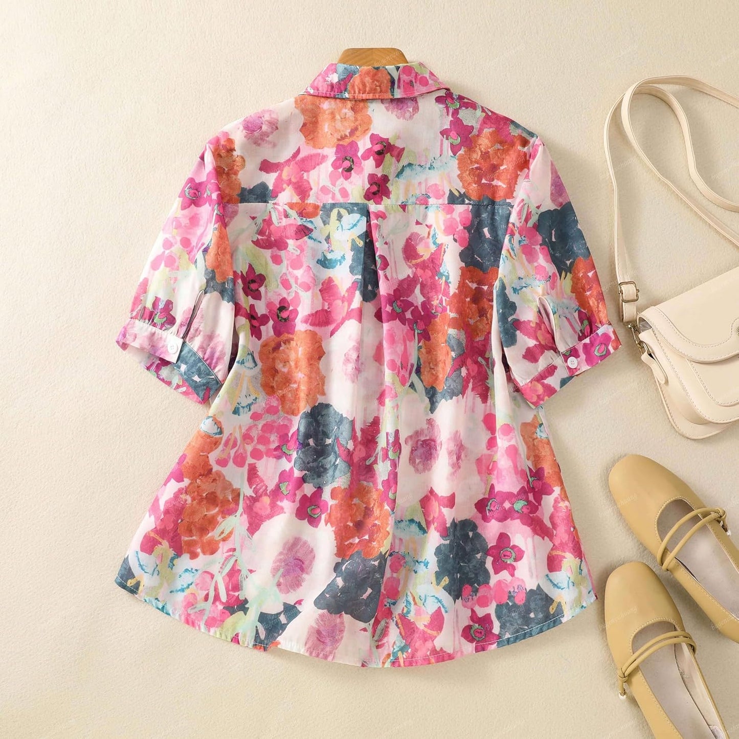 Gufrina Women Mustard Multicolor Floral Print Button