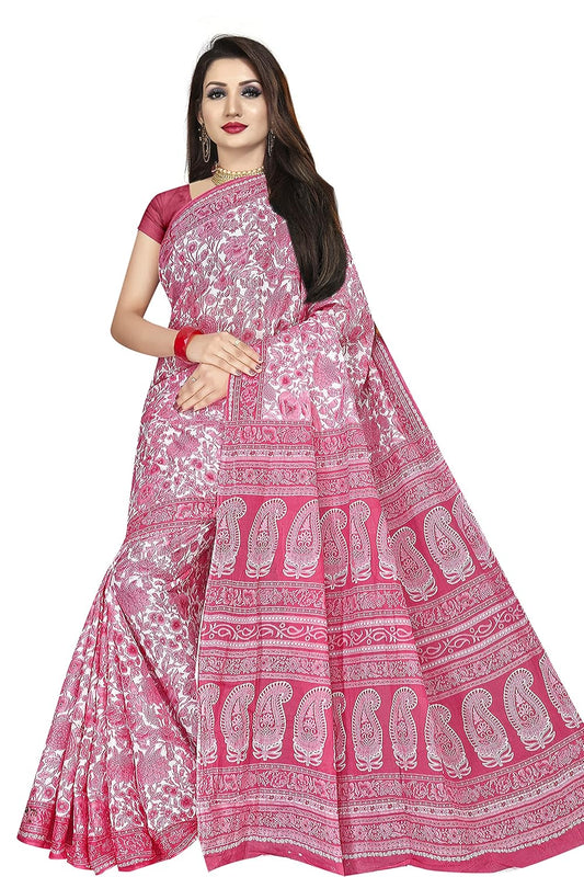 Women's Plain Weave Pure Cotton Saree