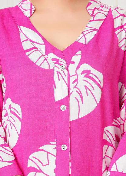 Lamenda Fashions Floral Printed Shirt Style Top