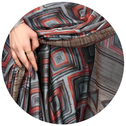 Women's Chiffon Printed Saree with BlousePiece