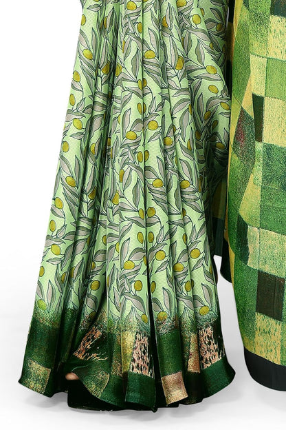 Women's Stylish Chiffon  Print Saree with Blouse Piece