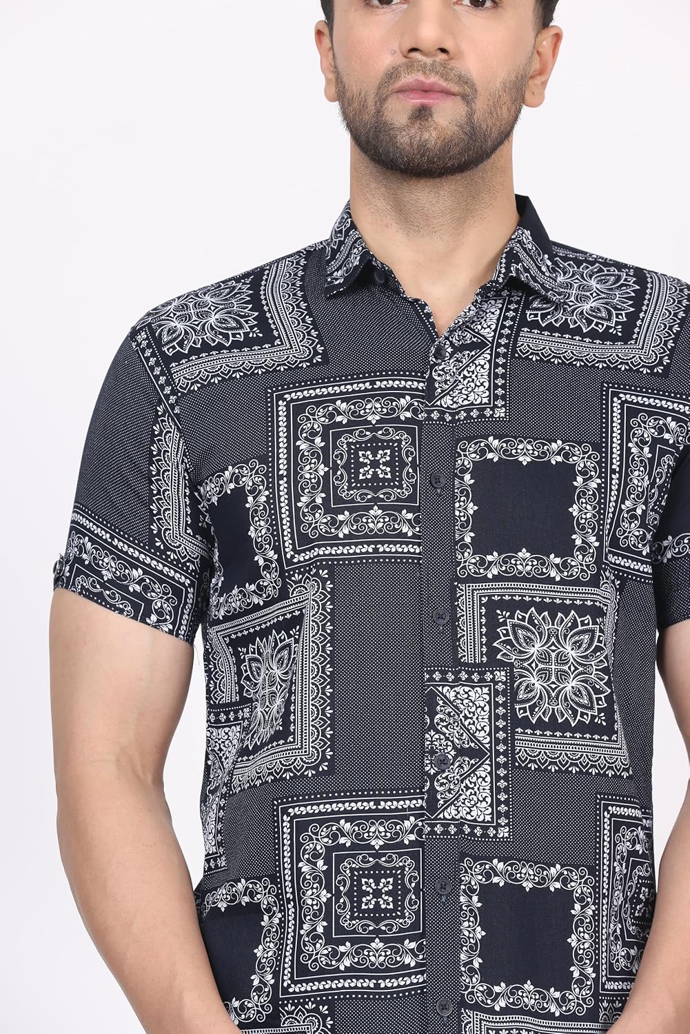 CVC Men's Regular Fit Half Sleeve Printed Shirt