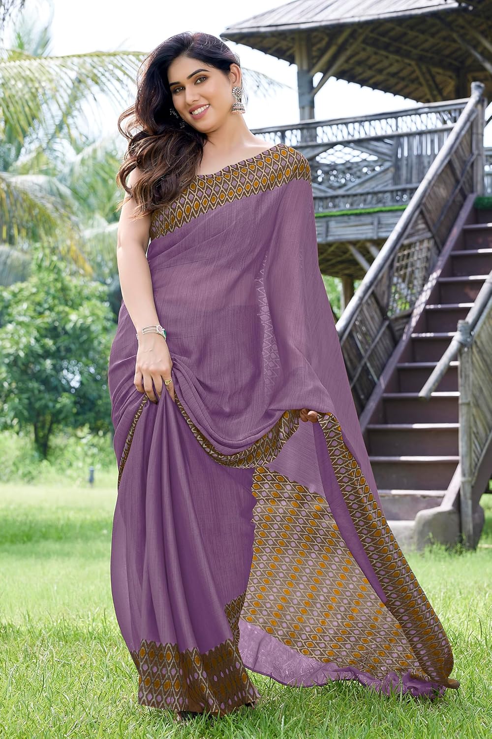 Printed Women's Saree with Blouse Piece